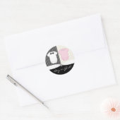 Elegant zwart wit Geslacht onthullen Ronde Sticker (Envelop)