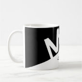 elegant zwart/wit gespleten Monogram initiaal Koffiemok (Links)