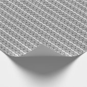 Elegant zwart wit gestreept  decoratief cadeaupapier (Hoek)