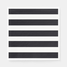 Elegant zwart-wit gestreept grafisch papier servet