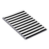 Elegant zwart-wit gestreept Notitieboek (Rechterzijde)