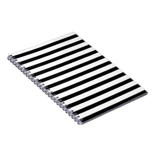 Elegant zwart-wit gestreept Notitieboek (Rechterzijde)