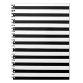 Elegant zwart-wit gestreept Notitieboek (Voorkant)