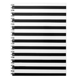 Elegant zwart-wit gestreept Notitieboek