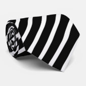 Elegant zwart-wit gestreept stropdas, strepen stropdas (Opgerold)