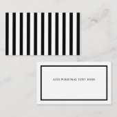 Elegant zwart-wit gestreept Visitekaartje (Voorkant / Achterkant)