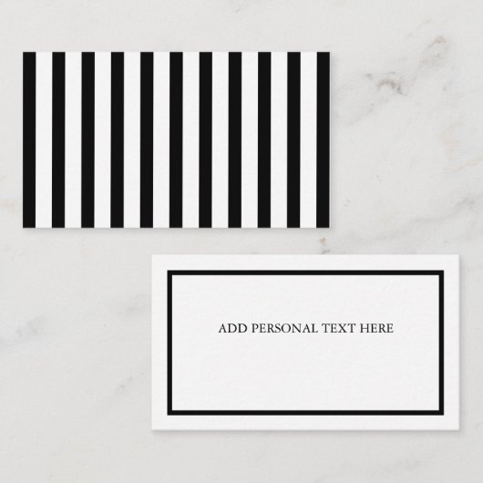 Elegant zwart-wit gestreept Visitekaartje (Voorkant / Achterkant)