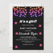 Elegant zwart-wit Glowy Herfst Baby shower Kaart (Voorkant)