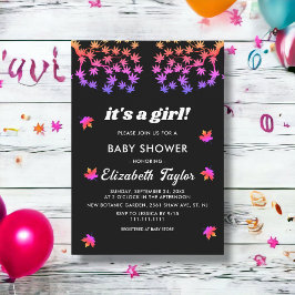 Elegant zwart-wit Glowy Herfst Baby shower Kaart