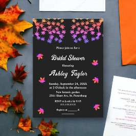 Elegant zwart-wit Glowy Herfst Vrijgezellenfeest Kaart