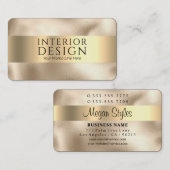 Elegant zwart-wit Gold-on-Gold-design Visitekaartje (Voorkant / Achterkant)