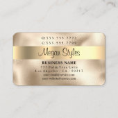 Elegant zwart-wit Gold-on-Gold-design Visitekaartje (Achterkant)