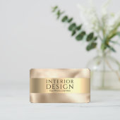 Elegant zwart-wit Gold-on-Gold-design Visitekaartje (Staand voorkant)