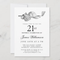 Elegant Zwart Wit Golf 21e Verjaardagsfeest