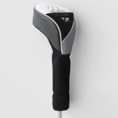 elegant zwart-wit golfheadcover (Schuin)