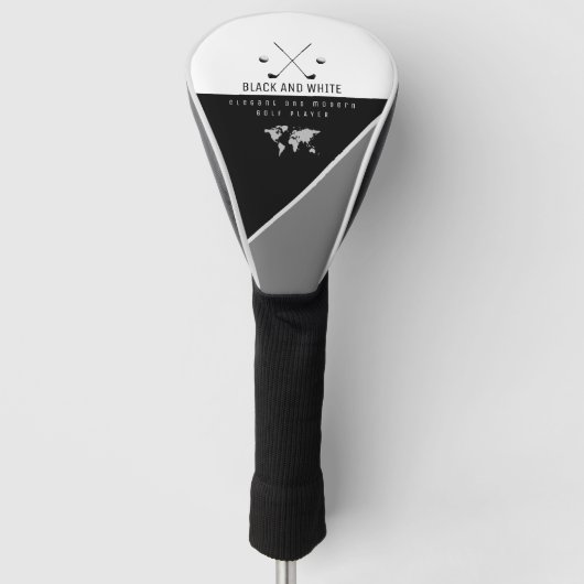 elegant zwart-wit golfheadcover (Voorkant)