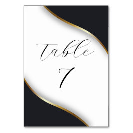 Elegant Zwart Wit Goud Bruiloft Kaart