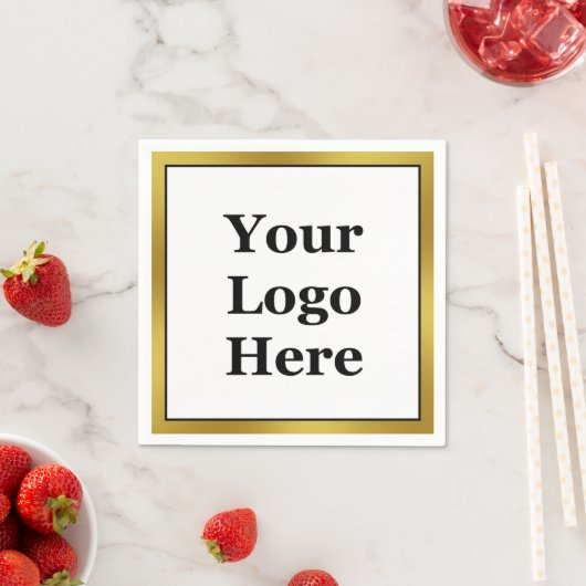 Elegant Zwart Wit Goud Business Logo Sjabloon Servet (Insitu)