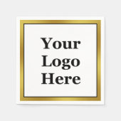 Elegant Zwart Wit Goud Business Logo Sjabloon Servet (Voorkant)