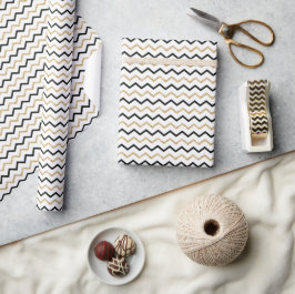 Elegant zwart, wit & goud Chevron inpakpapier