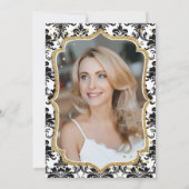 Elegant Zwart Wit Goud Foto 50e Verjaardag Kaart (Achterkant)