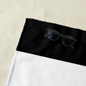 Elegant Zwart Wit Goud Jubileum Koppels Naam Strandlaken (In situ)