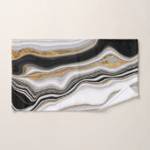 Elegant Zwart Wit Goud Marmer Bad Handdoek (Handdoek)