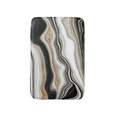 Elegant zwart wit goud marmer badmat (Voorkant Verticaal)