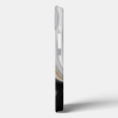 Elegant zwart wit goud marmer Case-Mate iPhone case (Achterkant / Links)