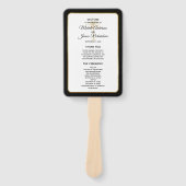 Elegant Zwart Wit Goud Palmboom Trouwprogramma Handwaaier (Voorkant)