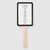 Elegant Zwart Wit Goud Palmboom Trouwprogramma Handwaaier (Achterkant)