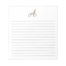 Elegant Zwart Wit Goud Script Monogram Gevoerd