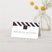 Elegant Zwart Wit Goud Streep Bruiloft Plaats Kaar Plaatskaartje (Voorkant)