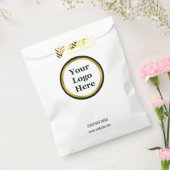 Elegant Zwart Wit & Goud Uw Logo Hier Sjabloon Bedankzakje (Gezegeld)