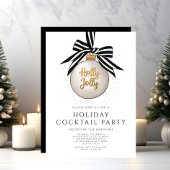 Elegant Zwart Wit Goud Vakantie Cocktail Party Kaart