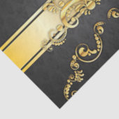 Elegant zwart-wit/goudDamaspatroon - Afdrukontwerp Tissuepapier (Detail)