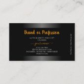 Elegant zwart-wit gradiënt Oranje Gold Lijst Visitekaartje (Achterkant)