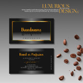 Elegant zwart-wit gradiënt Oranje Gold Lijst Visitekaartje