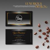 Elegant zwart-wit gradiënt Oranje Lijst Logo Visitekaartje