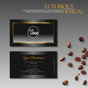 Elegant zwart-wit gradiënt Oranje Lijst Logo Visitekaartje