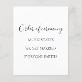 Elegant zwart wit grappig huwelijksprogramma (Voorkant)