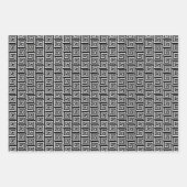 Elegant zwart-wit Grieks toetsenbord mander patroo Inpakpapier Vel (Voorkant 2)