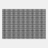 Elegant zwart-wit Grieks toetsenbord mander patroo Inpakpapier Vel (Voorkant)