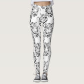 Elegant zwart-wit, groot design leggings (Voorkant)