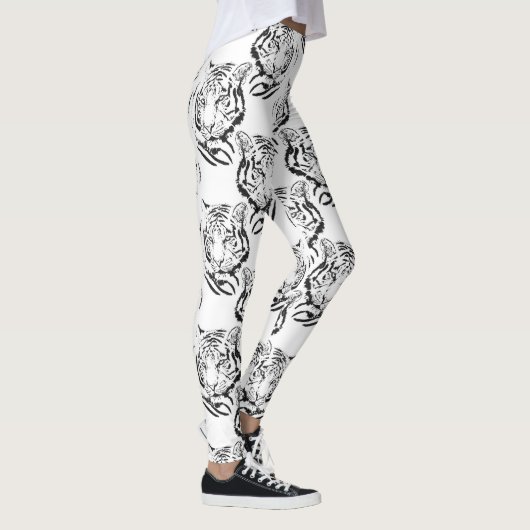 Elegant zwart-wit, groot design leggings (Rechts)