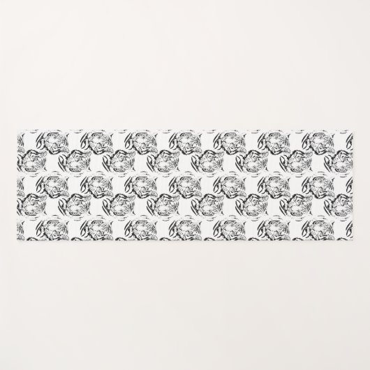 Elegant zwart-wit, groot design yogamat (Voorkant (horizontaal))