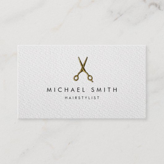 Elegant Zwart Wit Haarstylist Afspraakkaart Visitekaartje (Voorkant)