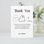 Elegant Zwart-wit Halloween baby shower Bedankkaart (Staand voorkant)