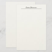 Elegant Zwart & Wit Handgeschreven Professioneel Briefpapier (Voorkant / Achterkant)