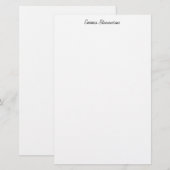 Elegant Zwart & Wit Handschrift Professioneel Briefpapier (Voorkant / Achterkant)